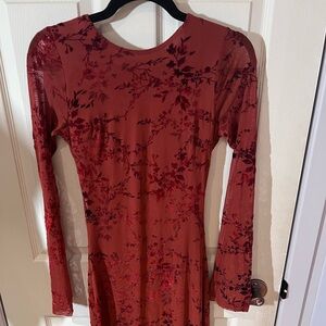 Elegant Floral Long Sleeve Dress